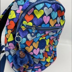 Kipling backpack hearts multicolored, excellent condition